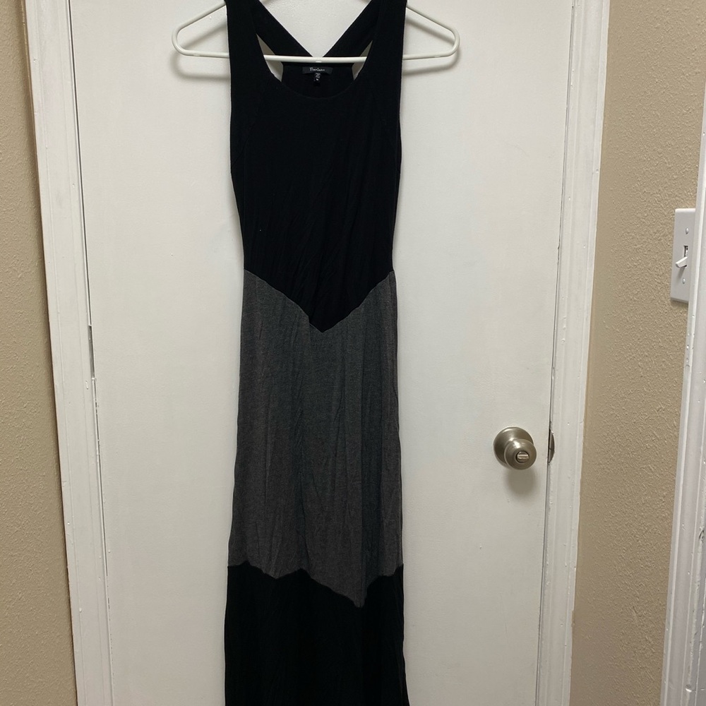 Black and Gray Maxi Dress